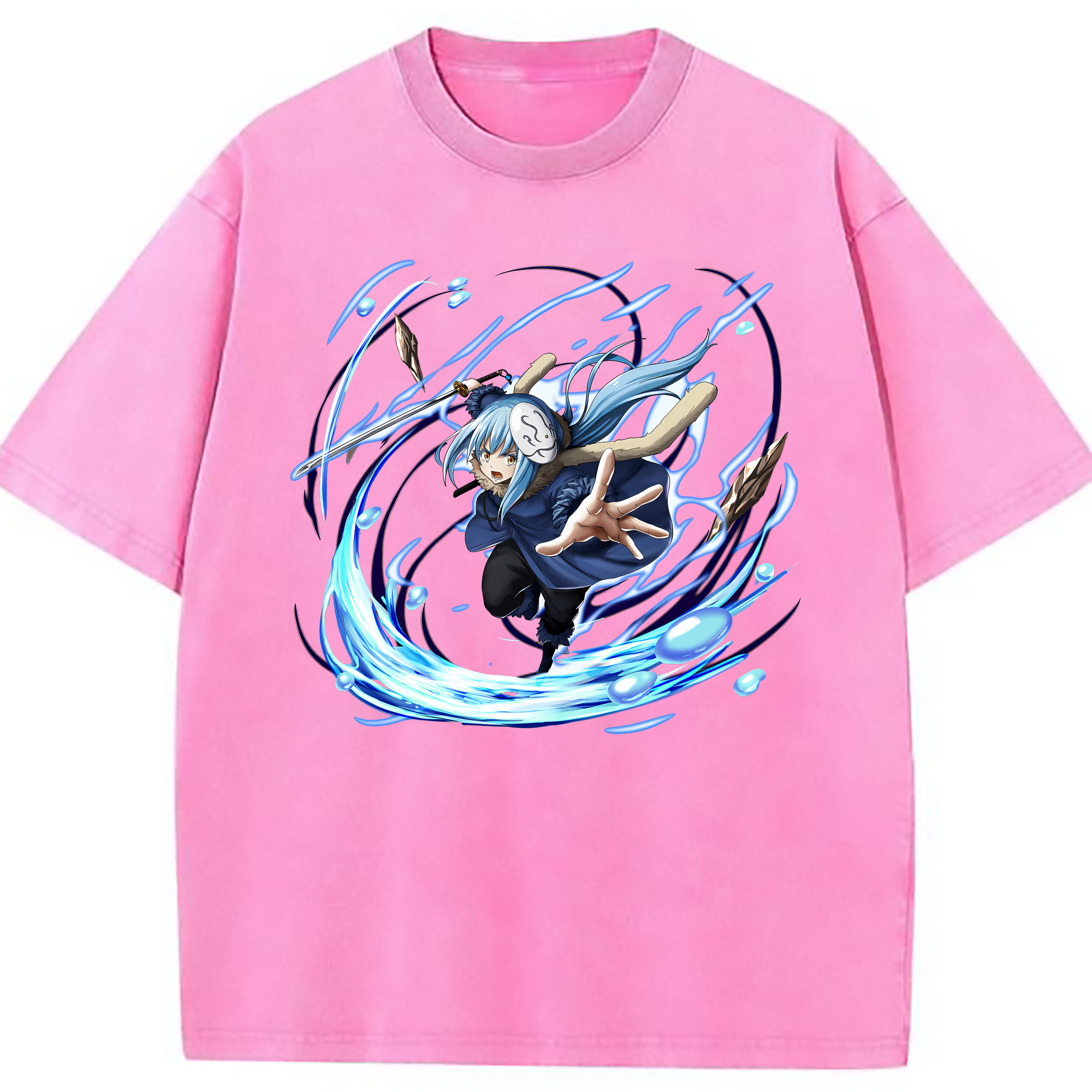 （画像用） 転スラ Regarding Reincarnated to Slime 綿100% ヴィンテージ風 半袖Tシャツ（フロントプリント）